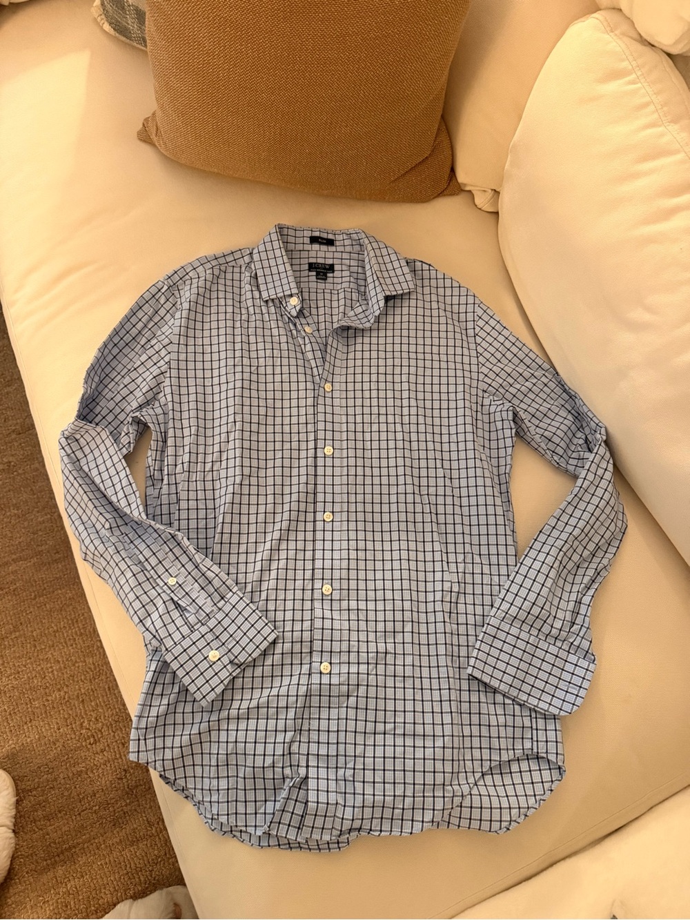 J. Crew Light Blue Check Dress Shirt